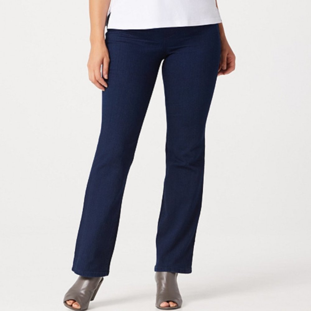 Denim & Co Pull On Black BootCut Jeans